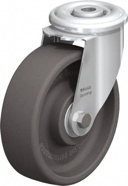 Blickle - 5" Diam x 1-3/16" Wide x 5-7/8" OAH Hollow Kingpin Mount Swivel Caster - Heat-Resistant Nylon, 330 Lb Capacity, Ball Bearing, Hollow Kingpin Stem - USA Tool & Supply