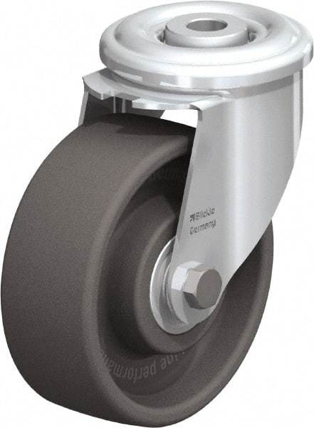 Blickle - 4" Diam x 1-1/2" Wide x 4-59/64" OAH Hollow Kingpin Mount Swivel Caster - Heat-Resistant Nylon, 330 Lb Capacity, Ball Bearing, Hollow Kingpin Stem - USA Tool & Supply