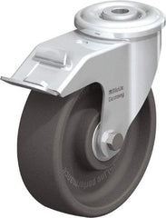 Blickle - 5" Diam x 1-3/16" Wide x 5-7/8" OAH Hollow Kingpin Mount Swivel Caster with Brake - Heat-Resistant Nylon, 330 Lb Capacity, Ball Bearing, Hollow Kingpin Stem - USA Tool & Supply