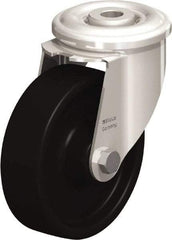 Blickle - 4" Diam x 1-3/16" Wide x 4-59/64" OAH Hollow Kingpin Mount Swivel Caster - Heat-Resistant Phenolic Resin, 275 Lb Capacity, Plain Bore Bearing, Hollow Kingpin Stem - USA Tool & Supply