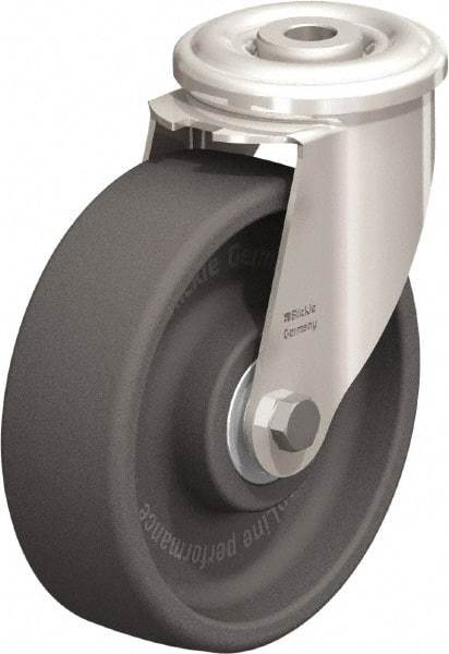 Blickle - 5" Diam x 1-9/16" Wide x 5-7/8" OAH Hollow Kingpin Mount Swivel Caster - Heat-Resistant Nylon, 330 Lb Capacity, Ball Bearing, Hollow Kingpin Stem - USA Tool & Supply