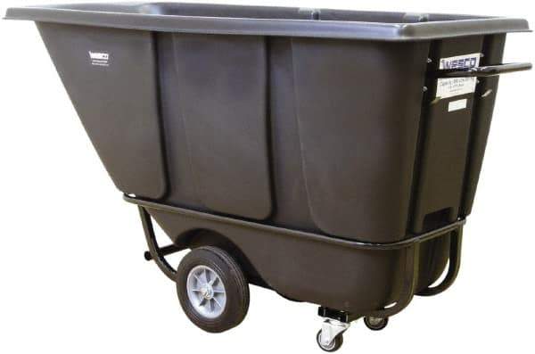 Wesco Industrial Products - 850 Lb Load Capacity, 1/2 Cu Yd, Polyethylene Tilt Truck - 21-1/2" Wide x 61-1/2" Long x 31" High, Black - USA Tool & Supply