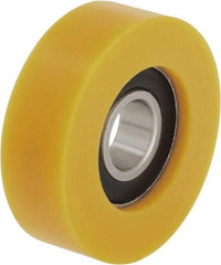 Blickle - 50mm Diameter x 15mm Wide, Polyurethane-Elastomer Blickle Extrathane Caster Wheel - 132 Lb. Capacity, 25mm Axle Diameter, Ball Bearing - USA Tool & Supply