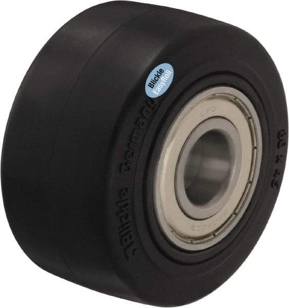 Blickle - 3 Inch Diameter x 1-49/64 Inch Wide, Solid Rubber Caster Wheel - 440 Lb. Capacity, 25/32 Inch Axle Diameter, Ball Bearing - USA Tool & Supply