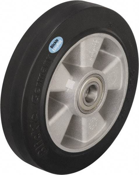 Blickle - 8 Inch Diameter x 1-31/32 Inch Wide, Solid Rubber Caster Wheel - 1,100 Lb. Capacity, 1 Inch Axle Diameter, Ball Bearing - USA Tool & Supply