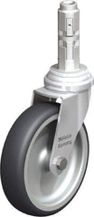 Blickle - 4" Diam x 63/64" Wide x 4-7/8" OAH Metal Expander Mount Swivel Caster - Rubber Elastomer (TPE), 154 Lb Capacity, Plain Bore Bearing, Metal Expander Stem - USA Tool & Supply