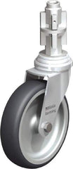 Blickle - 4" Diam x 63/64" Wide x 4-7/8" OAH Metal Expander Mount Swivel Caster - Rubber Elastomer (TPE), 154 Lb Capacity, Plain Bore Bearing, Metal Expander Stem - USA Tool & Supply