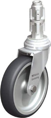 Blickle - 4" Diam x 63/64" Wide x 4-7/8" OAH Metal Expander Mount Swivel Caster - Rubber Elastomer (TPE), 154 Lb Capacity, Plain Bore Bearing, Metal Expander Stem - USA Tool & Supply