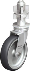 Blickle - 4" Diam x 63/64" Wide x 4-7/8" OAH Metal Expander Mount Swivel Caster - Rubber Elastomer (TPE), 154 Lb Capacity, Plain Bore Bearing, Metal Expander Stem - USA Tool & Supply