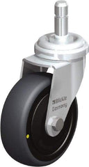 Blickle - 3" Diam x 63/64" Wide x 3-27/32" OAH Stem Mount Swivel Caster - Rubber Elastomer (TPE), 110 Lb Capacity, Ball Bearing, Friction Stem - USA Tool & Supply