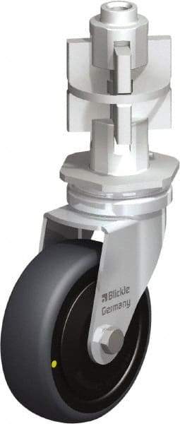 Blickle - 3" Diam x 63/64" Wide x 4" OAH Metal Expander Mount Swivel Caster - Rubber Elastomer (TPE), 110 Lb Capacity, Ball Bearing, Metal Expander Stem - USA Tool & Supply