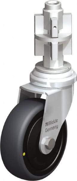 Blickle - 3" Diam x 63/64" Wide x 4" OAH Metal Expander Mount Swivel Caster - Rubber Elastomer (TPE), 110 Lb Capacity, Ball Bearing, Metal Expander Stem - USA Tool & Supply