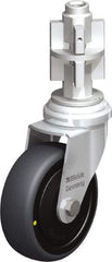 Blickle - 3" Diam x 63/64" Wide x 4" OAH Metal Expander Mount Swivel Caster - Rubber Elastomer (TPE), 110 Lb Capacity, Ball Bearing, Metal Expander Stem - USA Tool & Supply