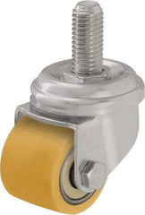 Blickle - 1-1/2" Diam x 1-1/16" Wide x 2" OAH Stem Mount Swivel Caster - Polyurethane-Elastomer Blickle Extrathane, 176 Lb Capacity, Ball Bearing, 3/8" Threaded Stem - USA Tool & Supply
