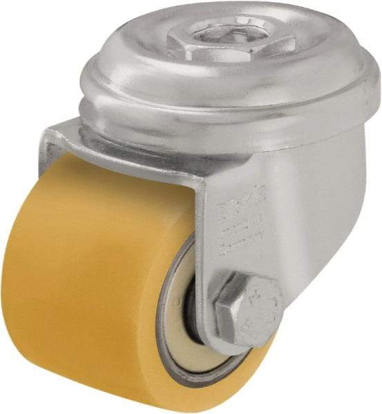 Blickle - 1-1/2" Diam x 1-1/16" Wide x 2" OAH Hollow Kingpin Mount Swivel Caster - Polyurethane-Elastomer Blickle Extrathane, 220 Lb Capacity, Ball Bearing, Hollow Kingpin Stem - USA Tool & Supply