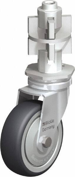 Blickle - 3" Diam x 63/64" Wide x 4" OAH Metal Expander Mount Swivel Caster - Rubber Elastomer (TPE), 165 Lb Capacity, Ball Bearing, Metal Expander Stem - USA Tool & Supply