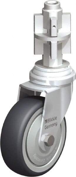 Blickle - 3" Diam x 63/64" Wide x 4" OAH Metal Expander Mount Swivel Caster - Rubber Elastomer (TPE), 165 Lb Capacity, Ball Bearing, Metal Expander Stem - USA Tool & Supply