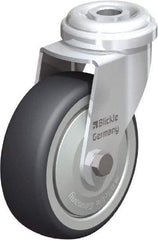 Blickle - 3" Diam x 63/64" Wide x 3-27/32" OAH Hollow Kingpin Mount Swivel Caster - Rubber Elastomer (TPE), 165 Lb Capacity, Ball Bearing, Hollow Kingpin Stem - USA Tool & Supply