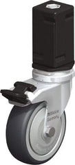 Blickle - 3" Diam x 63/64" Wide x 4" OAH Stem Mount Swivel Caster with Brake - Rubber Elastomer (TPE), 165 Lb Capacity, Ball Bearing, Square Stem - USA Tool & Supply