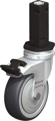 Blickle - 3" Diam x 63/64" Wide x 4" OAH Stem Mount Swivel Caster with Brake - Rubber Elastomer (TPE), 165 Lb Capacity, Ball Bearing, Square Stem - USA Tool & Supply
