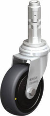 Blickle - 3" Diam x 63/64" Wide x 4" OAH Metal Expander Mount Swivel Caster - Rubber Elastomer (TPE), 110 Lb Capacity, Ball Bearing, Metal Expander Stem - USA Tool & Supply