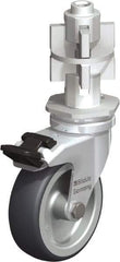 Blickle - 3" Diam x 63/64" Wide x 4" OAH Metal Expander Mount Swivel Caster with Brake - Rubber Elastomer (TPE), 165 Lb Capacity, Plain Bore Bearing, Metal Expander Stem - USA Tool & Supply