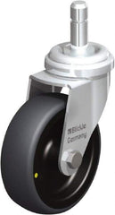 Blickle - 3" Diam x 63/64" Wide x 3-27/32" OAH Stem Mount Swivel Caster - Rubber Elastomer (TPE), 110 Lb Capacity, Plain Bore Bearing, Friction Stem - USA Tool & Supply