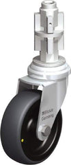 Blickle - 3" Diam x 63/64" Wide x 4" OAH Metal Expander Mount Swivel Caster - Rubber Elastomer (TPE), 110 Lb Capacity, Plain Bore Bearing, Metal Expander Stem - USA Tool & Supply
