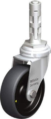 Blickle - 3" Diam x 63/64" Wide x 4" OAH Metal Expander Mount Swivel Caster - Rubber Elastomer (TPE), 110 Lb Capacity, Plain Bore Bearing, Metal Expander Stem - USA Tool & Supply