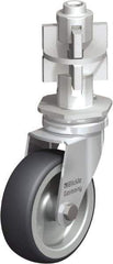Blickle - 3" Diam x 63/64" Wide x 4" OAH Metal Expander Mount Swivel Caster - Rubber Elastomer (TPE), 165 Lb Capacity, Plain Bore Bearing, Metal Expander Stem - USA Tool & Supply
