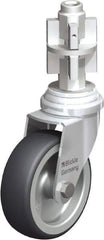 Blickle - 3" Diam x 63/64" Wide x 4" OAH Metal Expander Mount Swivel Caster - Rubber Elastomer (TPE), 165 Lb Capacity, Plain Bore Bearing, Metal Expander Stem - USA Tool & Supply