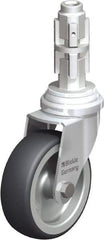 Blickle - 3" Diam x 63/64" Wide x 4" OAH Metal Expander Mount Swivel Caster - Rubber Elastomer (TPE), 165 Lb Capacity, Plain Bore Bearing, Metal Expander Stem - USA Tool & Supply