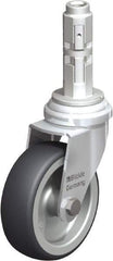 Blickle - 3" Diam x 63/64" Wide x 4" OAH Metal Expander Mount Swivel Caster - Rubber Elastomer (TPE), 165 Lb Capacity, Plain Bore Bearing, Metal Expander Stem - USA Tool & Supply
