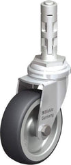 Blickle - 3" Diam x 63/64" Wide x 4" OAH Metal Expander Mount Swivel Caster - Rubber Elastomer (TPE), 165 Lb Capacity, Plain Bore Bearing, Metal Expander Stem - USA Tool & Supply