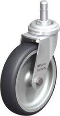 Blickle - 4" Diam x 63/64" Wide x 4-49/64" OAH Stem Mount Swivel Caster - Rubber Elastomer (TPE), 154 Lb Capacity, Plain Bore Bearing, Friction Stem - USA Tool & Supply