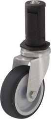 Blickle - 4" Diam x 63/64" Wide x 4-7/8" OAH Stem Mount Swivel Caster - Rubber Elastomer (TPE), 154 Lb Capacity, Plain Bore Bearing, Round Stem - USA Tool & Supply