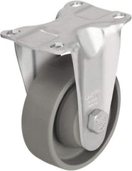 Blickle - 3-1/2" Diam x 1-1/4" Wide x 4-11/16" OAH Top Plate Mount Rigid Caster - Impact-Resistant Nylon, 400 Lb Capacity, Ball Bearing, 3-5/8 x 2-1/2" Plate - USA Tool & Supply