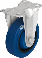 Blickle - 5" Diam x 1-3/8" Wide x 6-1/8" OAH Top Plate Mount Rigid Caster - Solid Rubber, 400 Lb Capacity, Ball Bearing, 3-5/8 x 2-1/2" Plate - USA Tool & Supply