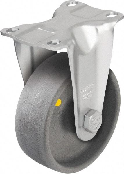 Blickle - 5" Diam x 1-9/16" Wide x 6-1/8" OAH Top Plate Mount Rigid Caster - Impact-Resistant Nylon, 400 Lb Capacity, Plain Bore Bearing, 3-5/8 x 2-1/2" Plate - USA Tool & Supply