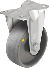 Blickle - 5" Diam x 1-9/16" Wide x 6-1/8" OAH Top Plate Mount Rigid Caster - Impact-Resistant Nylon, 400 Lb Capacity, Plain Bore Bearing, 3-5/8 x 2-1/2" Plate - USA Tool & Supply