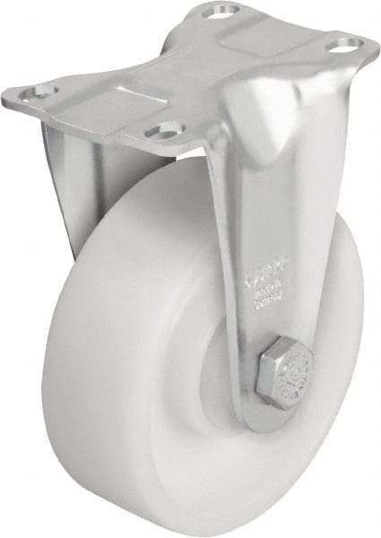 Blickle - 5" Diam x 1-9/16" Wide x 6-1/8" OAH Top Plate Mount Rigid Caster - Impact-Resistant Nylon, 400 Lb Capacity, Ball Bearing, 3-5/8 x 2-1/2" Plate - USA Tool & Supply