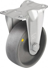 Blickle - 4" Diam x 1-7/16" Wide x 5-1/8" OAH Top Plate Mount Rigid Caster - Impact-Resistant Nylon, 400 Lb Capacity, Plain Bore Bearing, 3-5/8 x 2-1/2" Plate - USA Tool & Supply