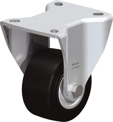 Blickle - 3" Diam x 1-49/64" Wide x 4-23/32" OAH Top Plate Mount Rigid Caster - Solid Rubber, 440 Lb Capacity, Ball Bearing, 3-15/16 x 3-3/8" Plate - USA Tool & Supply