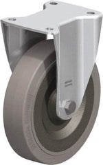 Blickle - 8" Diam x 1-31/32" Wide x 9-41/64" OAH Top Plate Mount Rigid Caster - Solid Rubber, 1,320 Lb Capacity, Ball Bearing, 5-1/2 x 4-3/8" Plate - USA Tool & Supply