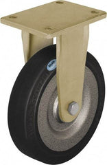 Blickle - 6-1/2" Diam x 1-31/32" Wide x 8-5/64" OAH Top Plate Mount Rigid Caster - Solid Rubber, 990 Lb Capacity, Ball Bearing, 5-1/2 x 4-3/8" Plate - USA Tool & Supply