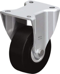 Blickle - 4" Diam x 1-37/64" Wide x 5-1/2" OAH Top Plate Mount Rigid Caster - Solid Rubber, 594 Lb Capacity, Ball Bearing, 3-15/16 x 3-3/8" Plate - USA Tool & Supply