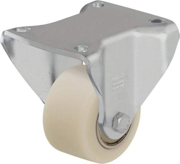 Blickle - 3" Diam x 1-37/64" Wide x 4-23/32" OAH Top Plate Mount Rigid Caster - Impact-Resistant Cast Nylon, 1,540 Lb Capacity, Ball Bearing, 3-15/16 x 3-3/8" Plate - USA Tool & Supply