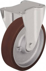 Blickle - 6-1/2" Diam x 1-31/32" Wide x 7-61/64" OAH Top Plate Mount Rigid Caster - Polyurethane-Elastomer Blickle Softhane, 1,760 Lb Capacity, Ball Bearing, 5-1/2 x 4-3/8" Plate - USA Tool & Supply