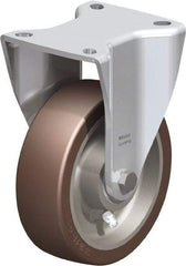 Blickle - 5" Diam x 1-37/64" Wide x 7-1/2" OAH Top Plate Mount Rigid Caster - Polyurethane-Elastomer Blickle Softhane, 1,100 Lb Capacity, Ball Bearing, 5-1/2 x 4-3/8" Plate - USA Tool & Supply