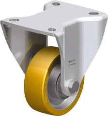 Blickle - 3" Diam x 1-11/64" Wide x 4-23/32" OAH Top Plate Mount Rigid Caster - Polyurethane-Elastomer Blickle Softhane, 396 Lb Capacity, Ball Bearing, 3-15/16 x 3-3/8" Plate - USA Tool & Supply